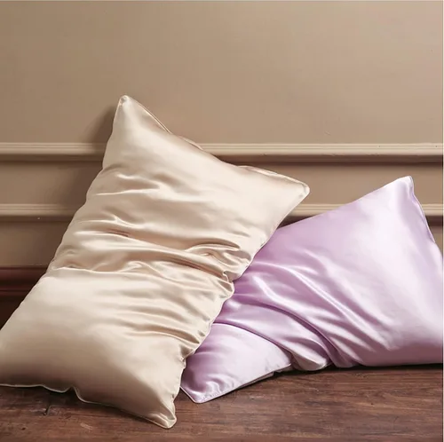 Vista 6 de Funda de almohada de seda real para cabello y piel, fabricada en Estados Unidos, 22 fundas de almohada de seda Momme Mulberry anti acné, lavable a