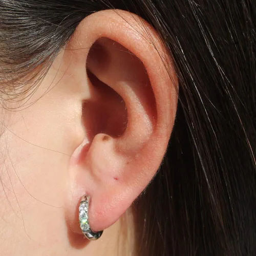 Vista 2 de Aretes de aro de acero inoxidable quirúrgico 316L de 0.316 onzas, 0.316 pulgadas, 0.394 pulgadas, 0.394 pulgadas, 0.472 pulgadas, aretes de lóbulo