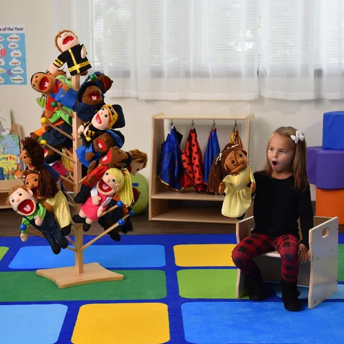 Vista 9 de Children's Factory - CF100-896 - Marionetas étnicas para niños de 15 pulgadas con bocas móviles, marionetas de mano para niños pequeños