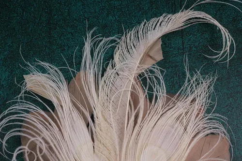 Vista 7 de Cizoe Fascinators 20s Gatsby Flapper Acessories Art Deco Party Accessory Peacock Feather Alligator Clip