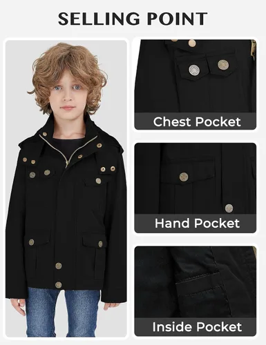 Vista 4 de WenVen - Chaqueta de algodón ligero con capucha para niño