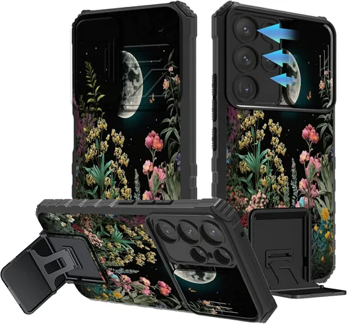 Vista 133 de Funda para Samsung Galaxy A13 5G/4G/A04S, Galaxy A13 5G con cubierta de cámara deslizante, funda de doble capa integrada con función atril
