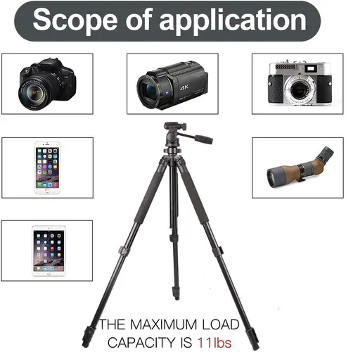 Vista 6 de Gosky Trípode - Trípode portátil de viaje para telescopios de visión, binoculares, videocámaras o cámaras SLR (Pro (61 pulgadas)