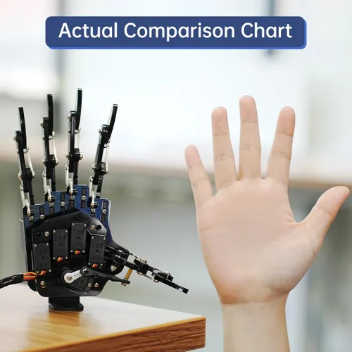 Vista 3 de Mano de Robot de Cinco Dedos con Movimiento Exclusivo, Brazo Mecánico Biónico de Robot de Bricolaje, Mano Izquierda