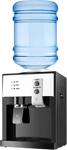Vista 10 de Dispensador de agua de carga superior, dispensador de enfriador 3 en 1, mini máquina de agua de escritorio, dispensador de enfriador de agua de 3 a