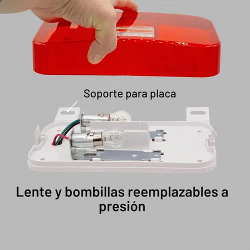 Vista 4 de Lumitronics Luz Roja de Montaje en Superficie de Parada/Giro/Cola, Soporte de Matrícula/Luz para RV, Remolque, Cámper, Quinta Rueda y Autocaravanas