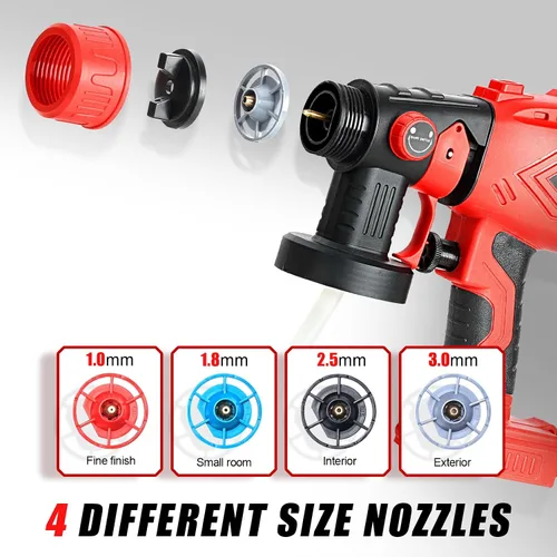 Vista 2 de Pulverizador de pintura inalámbrico para batería de 20V de Craftsman, pistola de pintura manual con 3 patrones de pulverización y 4 boquillas, ideal