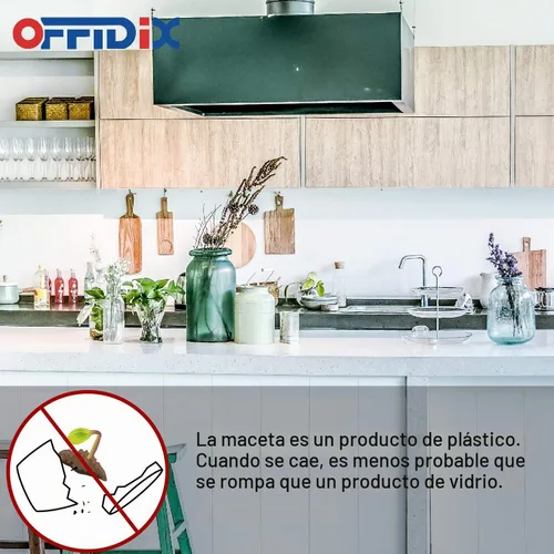 Vista 7 de OFFIDIX - Plantas artificiales de eucalipto con florero cuadrado blanco, pequeño árbol artificial para decoración de escritorio de oficina