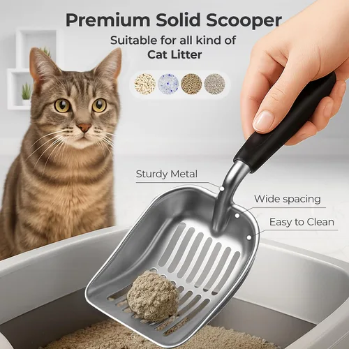 Vista 7 de Caja de arena XL de acero inoxidable con tapa para gatos grandes, evita olores y manchas, a prueba de fugas, libre de óxido y antiadherente, caja