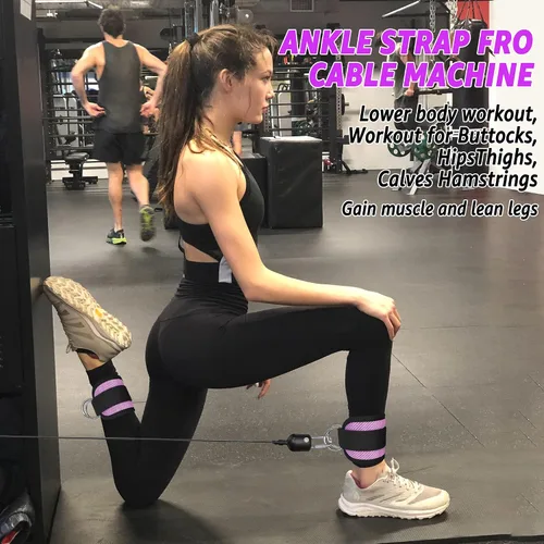 Vista 16 de Correas de Tobillo de Fitness para Máquina de Cable, Kickbacks Ejercicios de Glúteos, Ejercicios de Parte Inferior del Cuerpo, Correas Ajustables