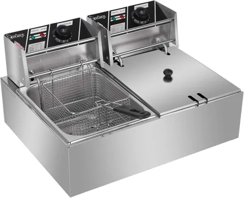Vista 10 de Winado Freidora Eléctrica Profunda de 12.5QT con Control de Tiempo y Filtración de Aceite, 11.8L de Acero Inoxidable para Encimera con Control