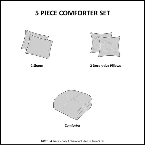 Vista 7 de Juego de edredón de Intelligent Design con diseño floral vibrante, ropa de cama para niñas, juego de funda de almohada combinada, almohada Floral
