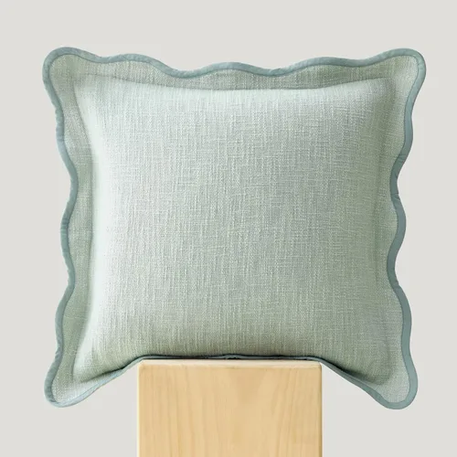 Vista 14 de Fundas de almohada festoneadas de doble puntada, 100% algodón, juego de 2 fundas de almohada decorativas bohemias de 18 x 18 pulgadas, hechas