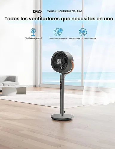 Vista 7 de Dreo Ventiladores inteligentes para dormitorio con control remoto (DR-HAF004S) Ventilador de pedestal con control remoto (PolyFan 513S)