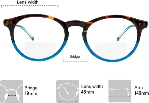 Vista 3 de Yogo Vision Bifocal Reading Glasses 2 Pack Plastic Keyhole Spring Hinge Frames Bifocal Readers for Men and Women