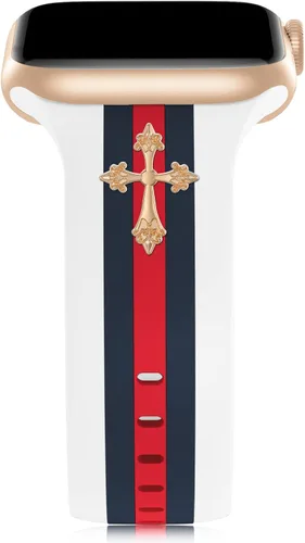 Vista 18 de Banda de diseñador con adornos decorativa compatible con Apple Watch de 38mm 40mm 41mm 42mm 44mm 45mm 46mm 49mm, para mujeres y hombres, pulseras