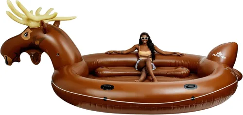 Vista 7 de FLOAT-EH Flotador inflable de isla de alce para adultos – Flotador inflable de lago – Flotador de playa es grueso, duradero y diseñado en vinilo