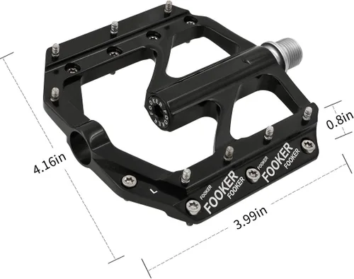 Vista 6 de FOOKER Bike Pedals Non-Slip Aluminum Alloy MTB Mountain Bike Pedals 3 Bearing 9/16" for Road BMX MTB Bikes