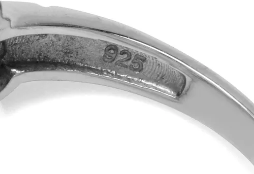 Vista 4 de Silvershake Juego de anillos de plata de ley 925 chapados en oro blanco con piedras preciosas para mujer