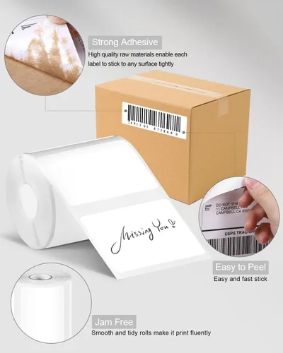 Vista 6 de Phomemo Juego de papel térmico de etiquetas directas, etiquetas autoadhesivas fuertes de 1.96 x 1.18 pulgadas