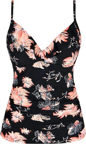 Vista 2 de Hilor Tankini para mujer con volantes fruncidos y cuello en V