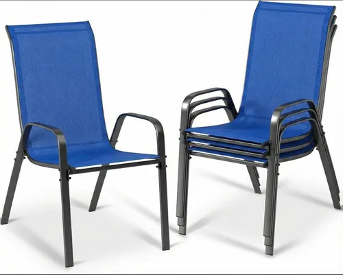 Vista 14 de MAMIZO Sillas de comedor para patio, silla Teslin apilable para todo tipo de clima, juego de sillas transpirables resistentes al aire libre