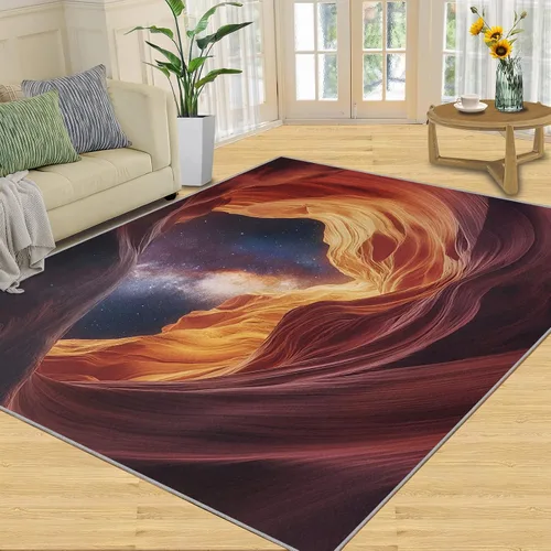 Vista 27 de Autumn Forest Rugs for Bedroom, Lake Forest Area Rug, Landscape Photo Rugs for Living Room, Indoor Non-Slip Rug, Machine Washable Carpet for Front