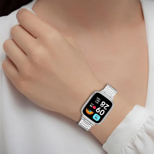 Vista 7 de Compatible con Redmi Watch 3 Lite/3 Active Band, bandas de metal de acero inoxidable, pulseras ajustables, accesorios de reloj inteligente