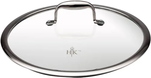 Vista 6 de Hell's Kitchen Sartén híbrida Tri-Clad de 4 cuartos de galón con tapa, antiadherente, resistente a los arañazos, mango ergonómico, apto
