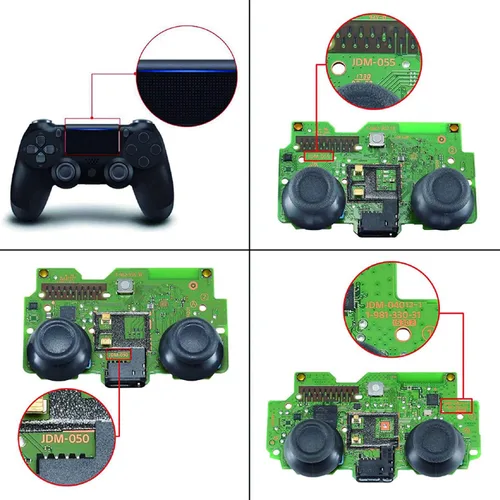 Vista 2 de eXtremeRate Scarlet Red Decade Tournament Controller (DTC) Upgrade Kit for PS4 Controller JDM-040050055, Upgrade Board & Ergonomic Shell & Back