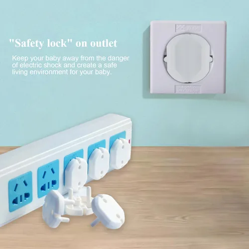Vista 4 de Fielect Tapas de enchufes de salida a prueba de niños protectores de enchufe de la UE Cubierta de enchufe eléctrico Protector eléctrico 2 agujeros