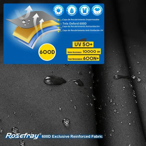 Vista 2 de Funda para motocicleta 600D resistente para todas las estaciones, universal, impermeable, protección solar al aire libre, duradera, reflectante Negro