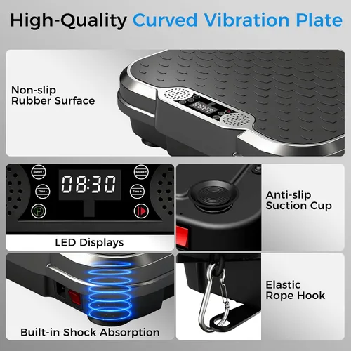 Vista 4 de AoraPulse Vibration Plate Exercise Machine with 9 Programs 250 Speeds