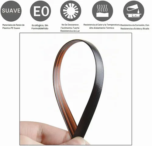 Vista 4 de Material de reparación de mimbre, material de tejido de ratán sintético plano para tejer y reparar mesa de silla, cesta de almacenamiento, etc.