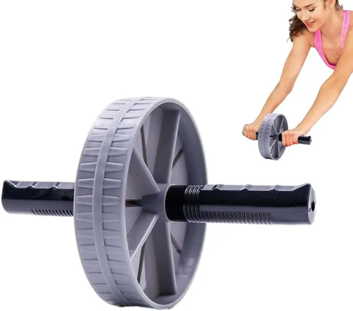 Vista 6 de Rodillo de ejercicio abdominal con mango cómodo, equipo de entrenamiento para gimnasio, cuerpo fitness y fuerza, logra músculos centrales