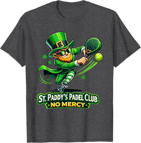 Vista 13 de St Patricks Day St Paddys Padel Club No Mercy Paddle Tennis T-Shirt