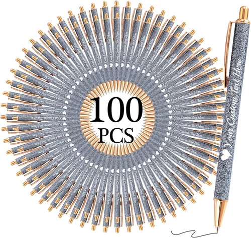 Vista 50 de Bolígrafos con purpurina personalizados con nombre, bolígrafos bonitos y bonitos personalizados, bolígrafos retráctiles de tinta negra, suministros