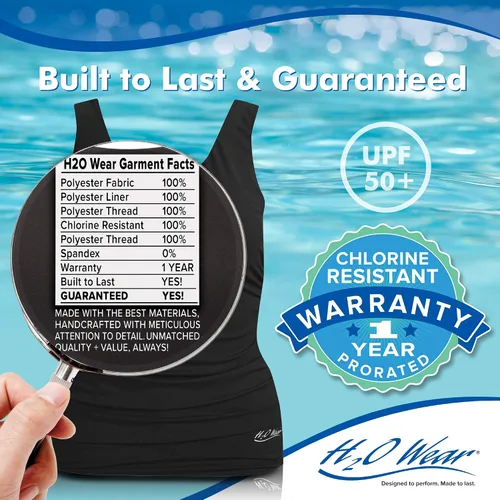 Vista 5 de H2O Wear - Tankini resistente al cloro para mujer