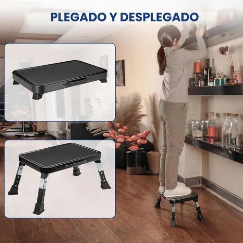 Vista 5 de BONTEC Taburete plegable, taburete de metal ajustable de 3 niveles, 330