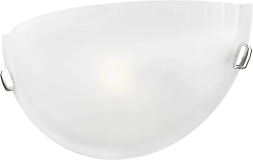 Vista 4 de Livex Lighting 4271-91 Home Basics Lámpara de pared de 1 luz de níquel cepillado con cristal de alabastro blanco Vidrio de alabastro blanco
