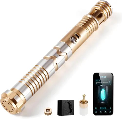 Vista 9 de CUSTOM SABER Sable de luz RGBX de balanceo suave, control de movimiento para encender/apagar la hoja, sable de luz con 16 fuentes de sonido Negro