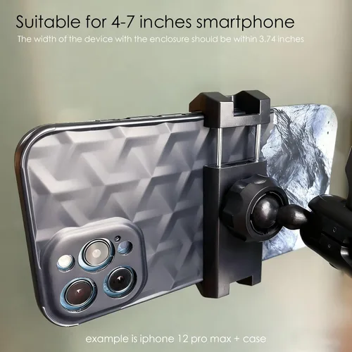 Vista 6 de Soporte universal para teléfono de ducha con espejo, multidireccional doble con ventosa giratoria de 360 grados, soporte de montaje en pared