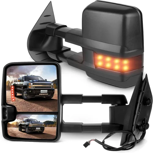 Vista 13 de SCITOO Espejos de Remolque Compatibles con Chevy Silverado 2008-2013 Para GMC Sierra Todos los Modelos Un Par (Lado Izquierdo y Derecho) Con Ajuste