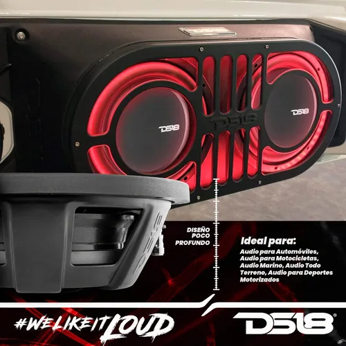 Vista 3 de DS18 PSW10.2D Subwoofer de 10" de Montaje Profundo 1000 Vatios de Potencia Máxima 500 Vatios RMS Bobina de Voz Dual 2+2 OHMS Resistente al Agua