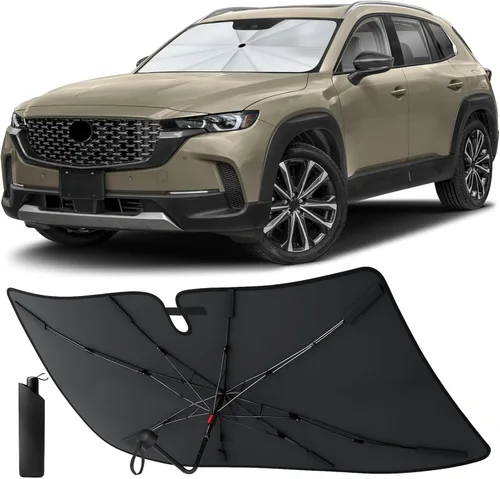 Vista 14 de EcoNour Parasol plegable para parabrisas de Mazda 3 2014-2016 2017 2018, parasol para ventana delantera de automóvil, protección UV, bloqueador