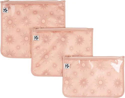 Vista 12 de Tiny Twinkle Bolsas organizadoras de pañales, paquete de 3 bolsas organizadoras de viaje transparentes a prueba de desorden y bolsa de aseo aprobada