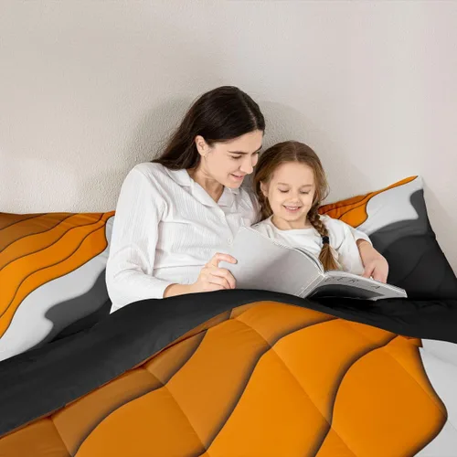 Vista 5 de Erosebridal Juego de ropa de cama abstracta con diseño de olas marinas tamaño Queen, juego de edredón y juegos de ropa de cama con temática de playa