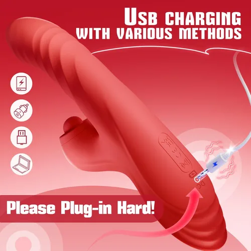 Vista 6 de Vibrador con empuje y consolador para mujeres Toendi, juguete de rosa para el punto G, estimulador del clítoris, juguetes sexuales, consoladores