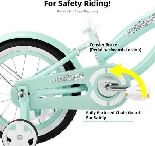 Vista 3 de JOYSTAR Bicicleta de crucero para niños de 12 pulgadas, 14 pulgadas, 16 Verde