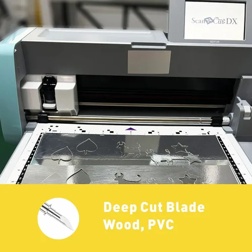 Vista 6 de Paquete de 2 cuchillas de corte profundo CABLDF1 para Brother ScanNCut, ScanNCut2, ScanNCut DX2 y DesignNCut, utilizando material de acero